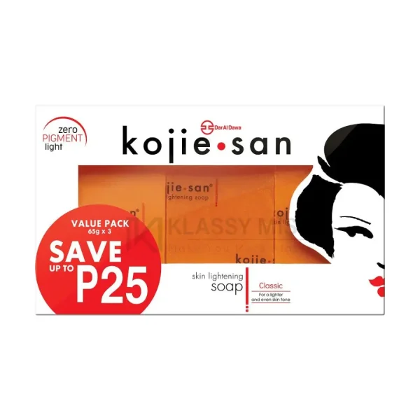 Kojie San Skin Lightening Kojic Acid Soap 3x 65g (Pack of 3)