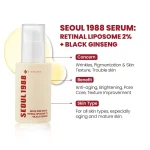 K-SECRET SEOUL 1988 Serum Retinal Liposome 2% + Black Ginseng 30ml - Image 2